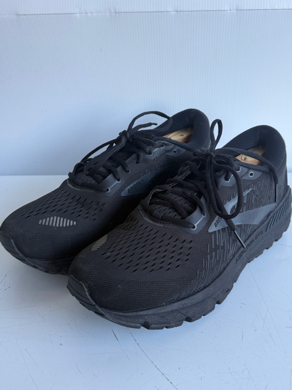 BROOKS ADDICTION GTS RUNNING SHOES SIZE 12 D (medium) BLACK ATHLETIC SNEAKERS